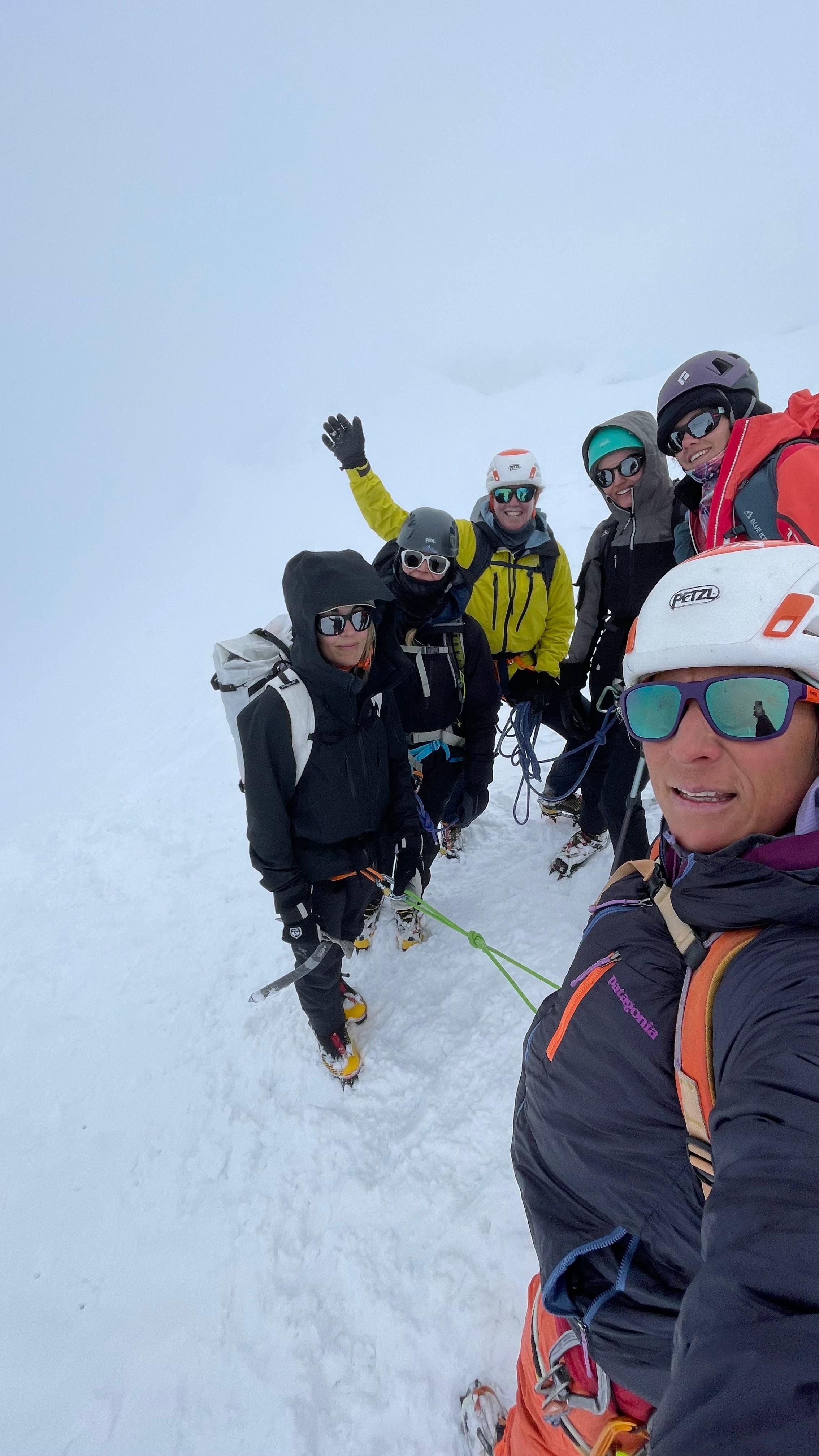 a photo of the group at the Dôme du Goûter