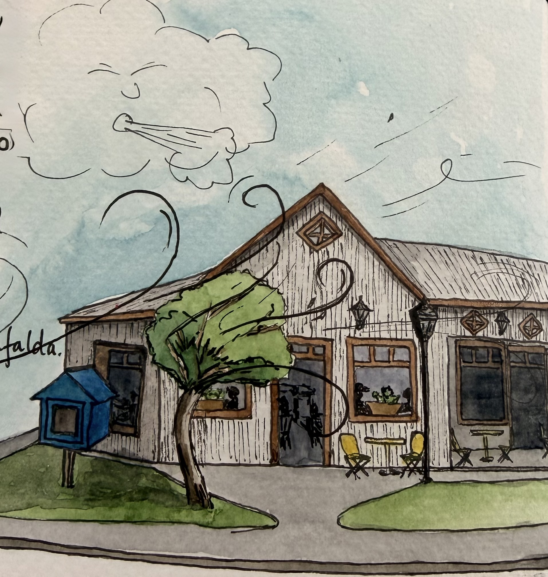 A watercolor painting of La Esquina