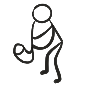 A stickman playing music.