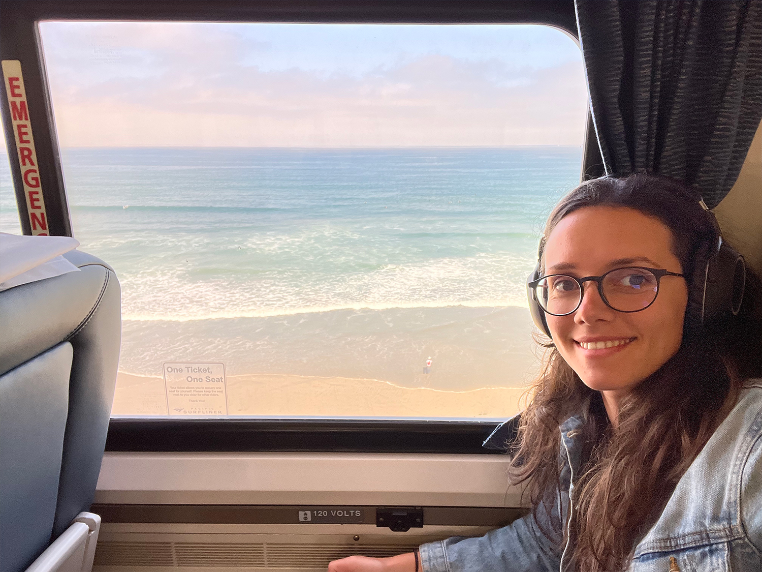 Me in the train from San Diego to Los Angeles.